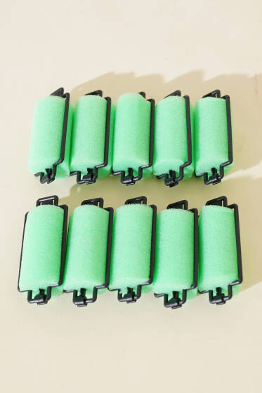 10'lu Süngerli Bigudi Yeşil - Saç Aksesuarları