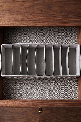 11 Bölmeli Akordiyon Düzenleyici Gri - Ev Dekorasyon