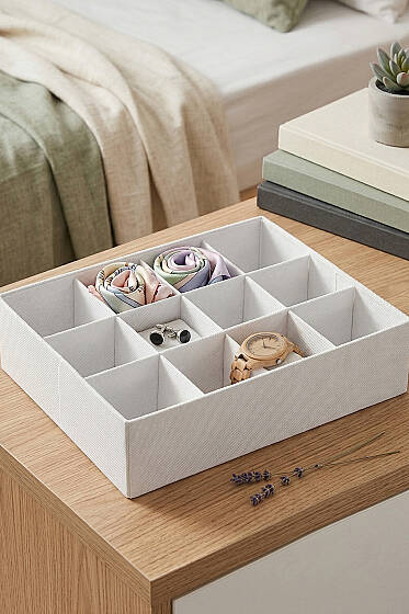 12 Bölmeli Çok Amaçlı Çekmece Düzenleyici Beyaz - Ev Dekorasyon