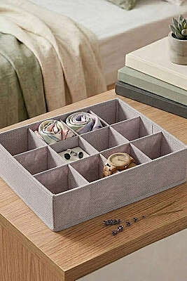 12 Bölmeli Çok Amaçlı Çekmece Düzenleyici Gri 