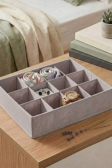 12 Bölmeli Çok Amaçlı Çekmece Düzenleyici Gri - Ev Dekorasyon