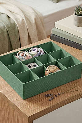 12 Bölmeli Çok Amaçlı Çekmece Düzenleyici Yeşil - DERYA ÇEYİZ