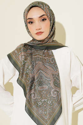 120 cm Etnik Desen Eşarp Zümrüt - VERTU (NYD TEKSTİL)