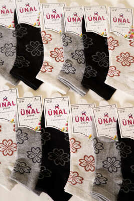 12'li Kadın Desenli Patik Çorap Asorti 16 - Babet / Patik Çorap