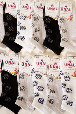 12'li Kadın Desenli Patik Çorap Asorti 17 - Babet / Patik Çorap