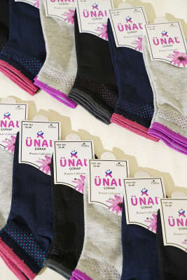 12'li Kadın Desenli Patik Çorap Asorti 21 - Kadın Çorap