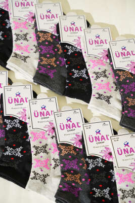  12'li Kadın Desenli Patik Çorap Asorti 24 - Babet / Patik Çorap