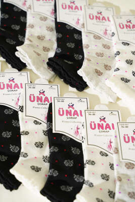  12'li Kadın Desenli Patik Çorap Asorti 25 - Kadın Çorap