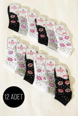 12'li Kadın Desenli Patik Çorap Asorti 27 - ÜNAL ÇORAP