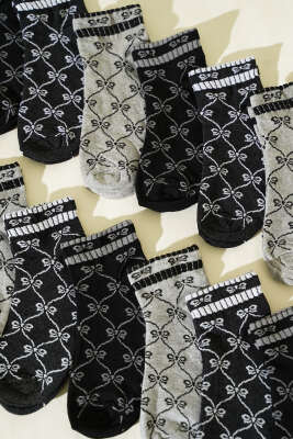  12'li Kadın Desenli Patik Çorap Asorti 32 - Kadın Çorap