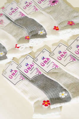 12'li Kadın Desenli Patik Çorap Asorti 33 - Babet / Patik Çorap