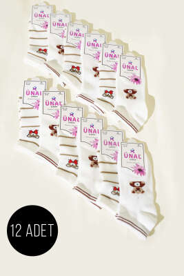 12'li Kadın Desenli Patik Çorap Asorti 36 