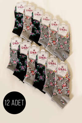 12'li Kadın Desenli Patik Çorap Asorti 4 - ÜNAL ÇORAP