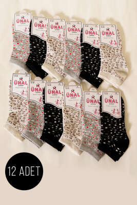 12'li Kadın Desenli Patik Çorap Asorti 7 - ÜNAL ÇORAP