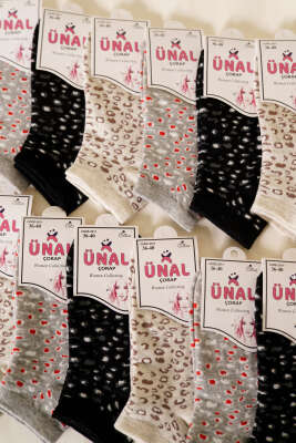 12'li Kadın Desenli Patik Çorap Asorti 7 - Babet / Patik Çorap