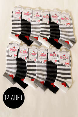 12'li Kadın Desenli Patik Çorap Asorti 8 - ÜNAL ÇORAP