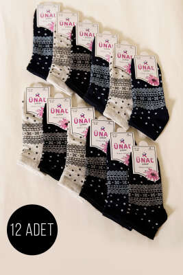 12'li Kadın Desenli Patik Çorap Asorti 9 - ÜNAL ÇORAP