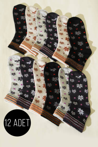 12'li Kadın Karışık Desenli Patik Çorap Asorti 1 - Günün Seçilenleri