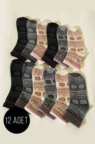 12'li Kadın Karışık Desenli Patik Çorap Asorti 2 - Günün Seçilenleri