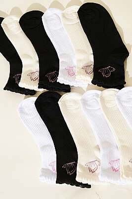 12'li Kadın Kısa Konç Çorap Asorti 1 - Babet / Patik Çorap