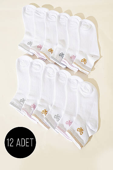 12'li Kadın Kısa Konç Çorap Asorti 5 - Babet / Patik Çorap