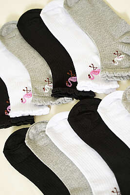 12'li Kadın Kısa Konç Çorap Asorti 6 - Babet / Patik Çorap