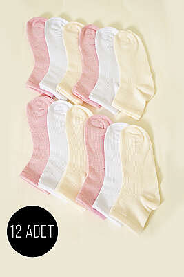 12'li Kadın Kısa Konç Çorap Asorti 7 - BE MARCO