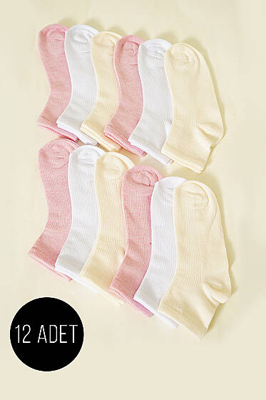 12'li Kadın Kısa Konç Çorap Asorti 7 - Babet / Patik Çorap