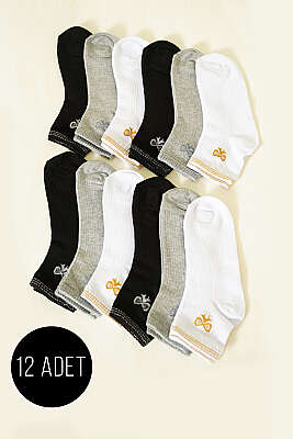 12'li Kadın Kısa Konç Çorap Asorti 8 - BE MARCO