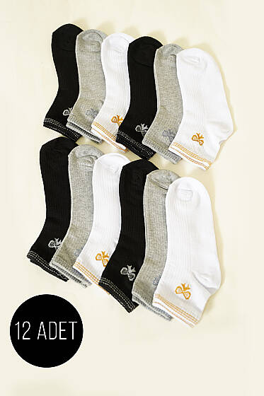 12'li Kadın Kısa Konç Çorap Asorti 8 - Babet / Patik Çorap
