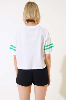 1996 Baskılı T-shirt Beyaz - Kadın Giyim Modelleri