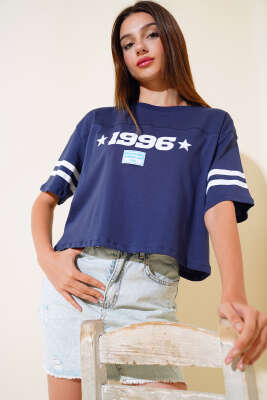 1996 Baskılı T-shirt Lacivert 
