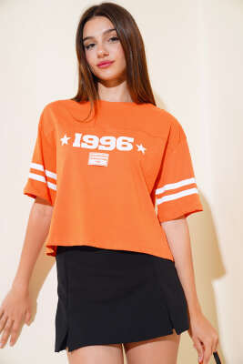 1996 Baskılı T-shirt Oranj 