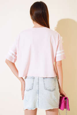 1996 Baskılı T-shirt Pembe - Kadın Giyim Modelleri
