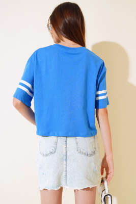 1996 Baskılı T-shirt Saks - Kadın Giyim Modelleri