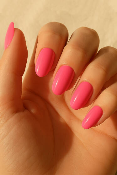 24'lü Kendinden Yapışkanlı Takma Tırnak Fuşya - Tırnak Aksesuarları