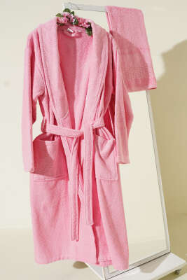 2'li Bornoz ve Havlu Takım Pembe - TESBİH&ZİKİRMATİK