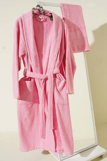 2'li Bornoz ve Havlu Takım Pembe - TESBİH&ZİKİRMATİK
