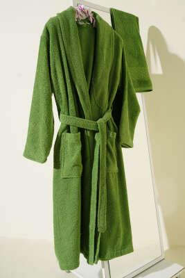 2'li Bornoz ve Havlu Takım Yeşil - HAVLU TAKIMLARI