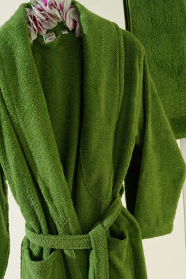 2'li Bornoz ve Havlu Takım Yeşil - HAVLU TAKIMLARI