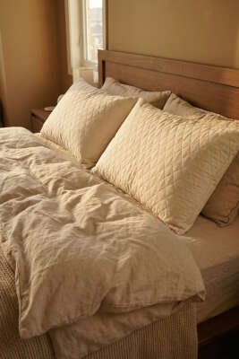 2'Li Kapitone Desenli Yastık Alezi Beyaz - MAHİR HAVLU