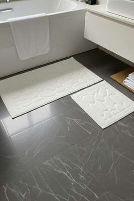 2'li Pamuklu Klozet Takım Seti Ekru - MAHİR HAVLU