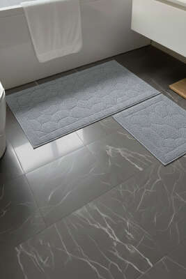 2'li Pamuklu Klozet Takım Seti Gri - MAHİR HAVLU