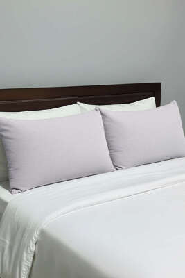 2'li Polycotton Yastık Kılıfı Açık Gri - MAHİR HAVLU
