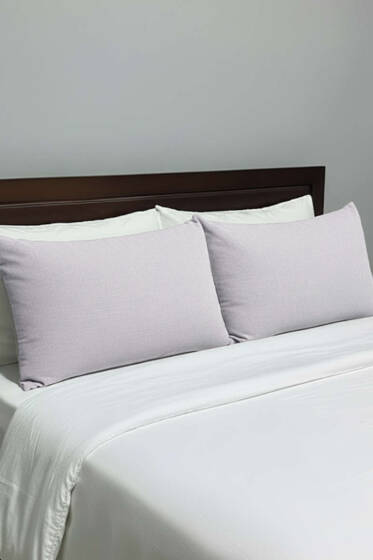 2'li Polycotton Yastık Kılıfı Açık Gri - Yastık Kılıfı