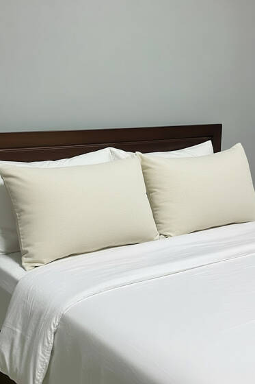 2'li Polycotton Yastık Kılıfı Krem - Yastık Kılıfı