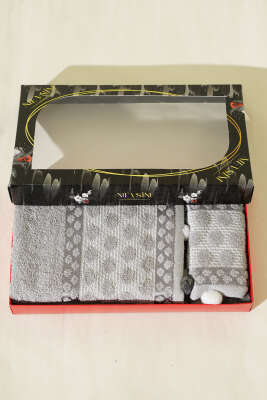 2'li Ponponlu Havlu Seti Gri - Mutfak Havlusu