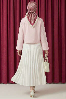 3D Çiçek Aplikeli Gömlek Pembe - Günün Kombini