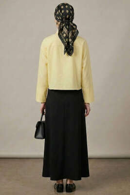 3D Çiçek Aplikeli Gömlek Sarı - Günün Kombini