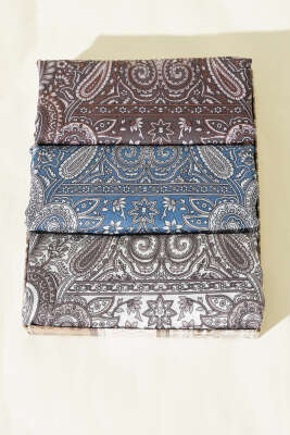 3'lü 120 cm Etnik Desen Eşarp Seti Asorti - VERTU (NYD TEKSTİL)